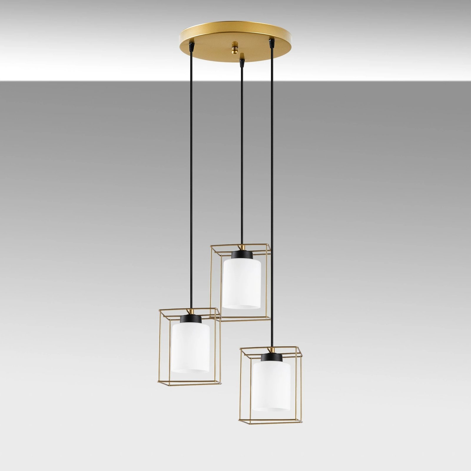 Llambë tavani Opviq Swank, ngjyrë ari, 3 drita, 65x15x113cm