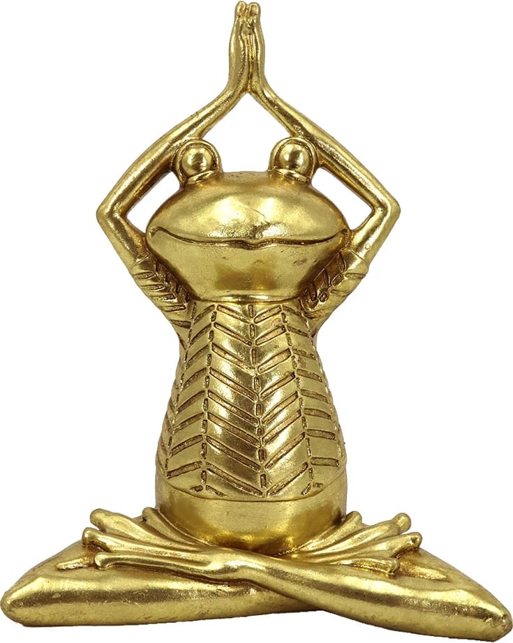 Dekor bretkose në yoga, ngjyrë ari, 16x11x21cm
