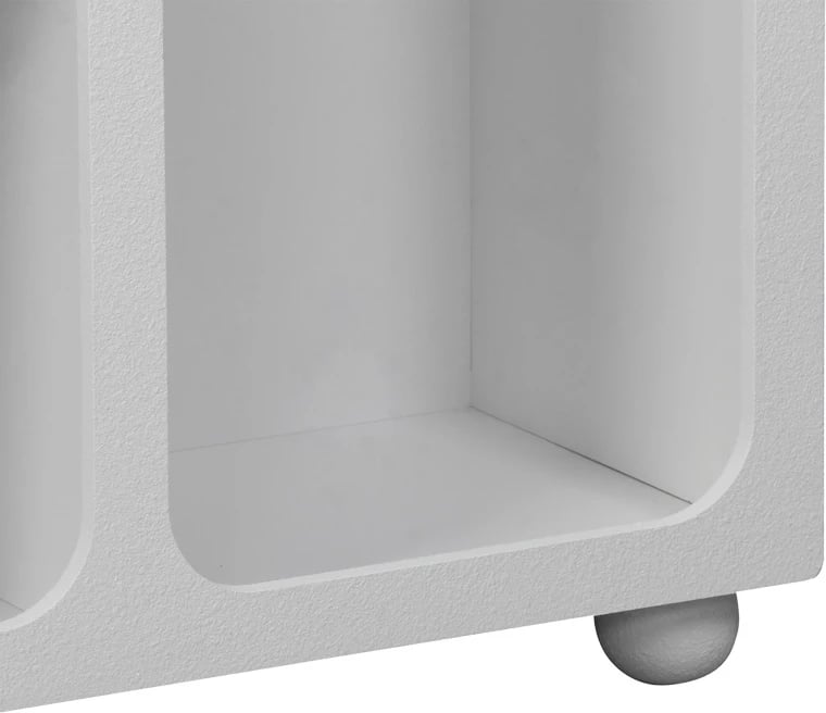 Bufe Emersi me rafte, MDF, ngjyrë e bardhë, 164x34x76cm