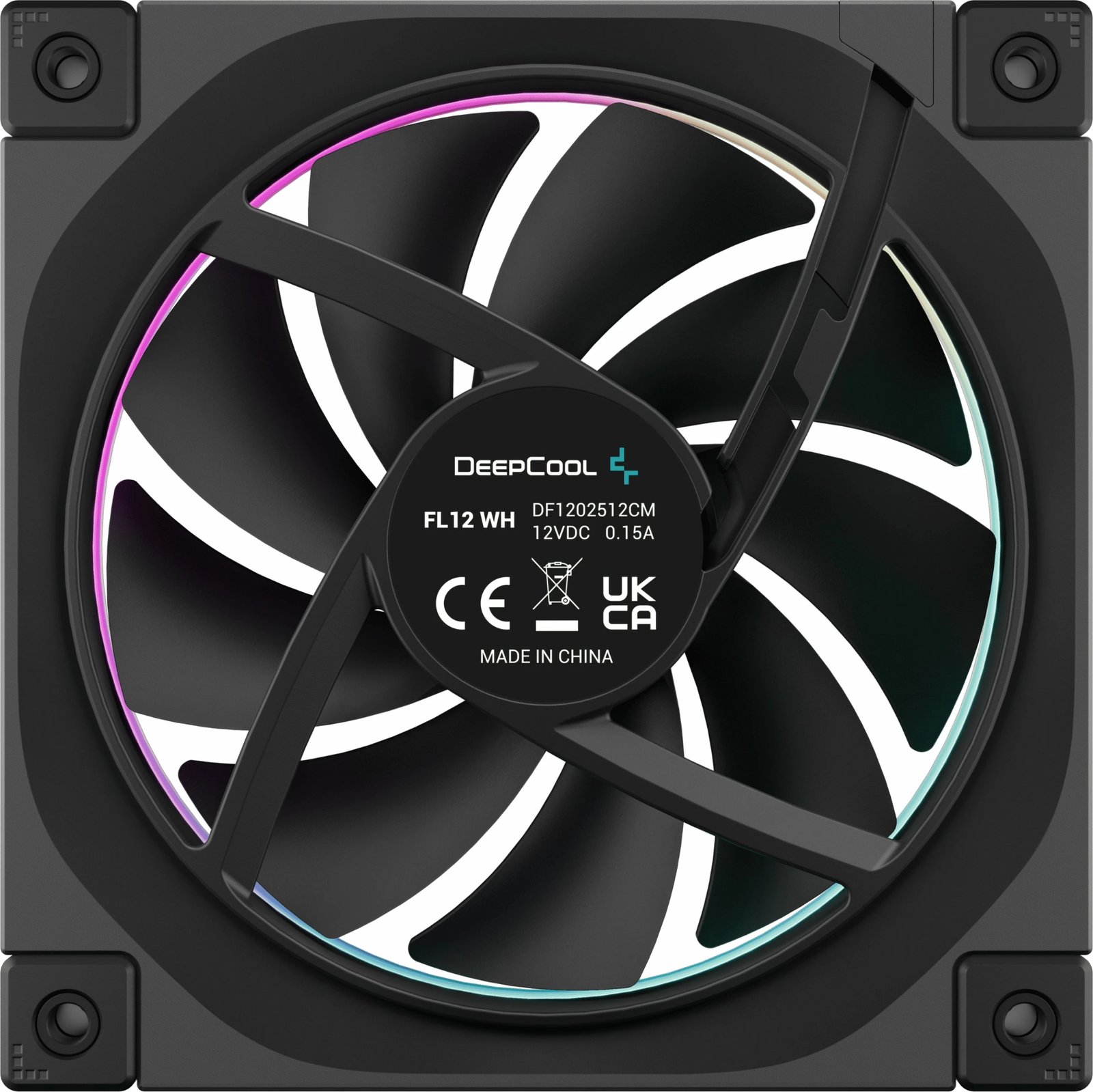 Ventilator kasë DeepCool FL12, 12 cm, LED RGB, i zi