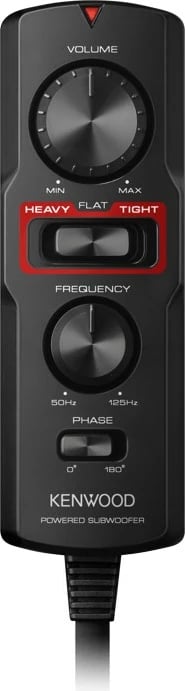 Subwoofer aktiv për vetura Kenwood KSC-PSW7EQ, 160 W, alumini, me telekomandë me kabllo