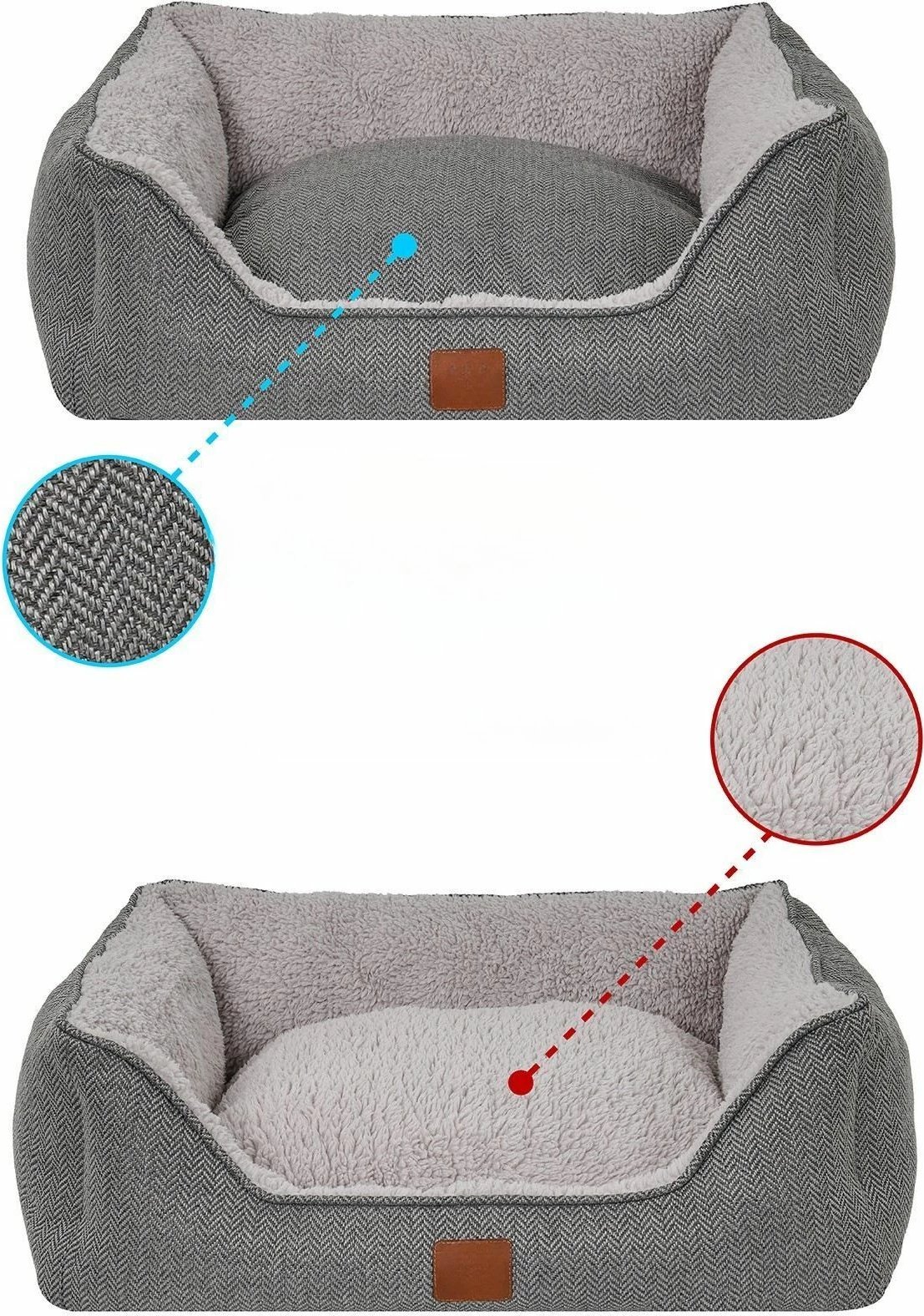 Shtrat për kafshë, Paws & Whiskers, Zeus, 80x100, ngjyrë gri