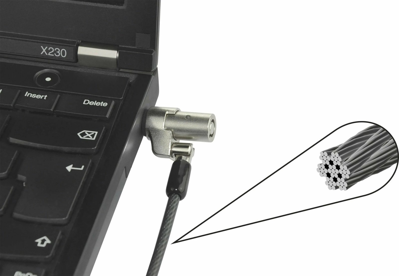 Kabllo sigurie DICOTA Security Cable Wedge Lock Ultra Slim me çelës, 3.2x4.5mm