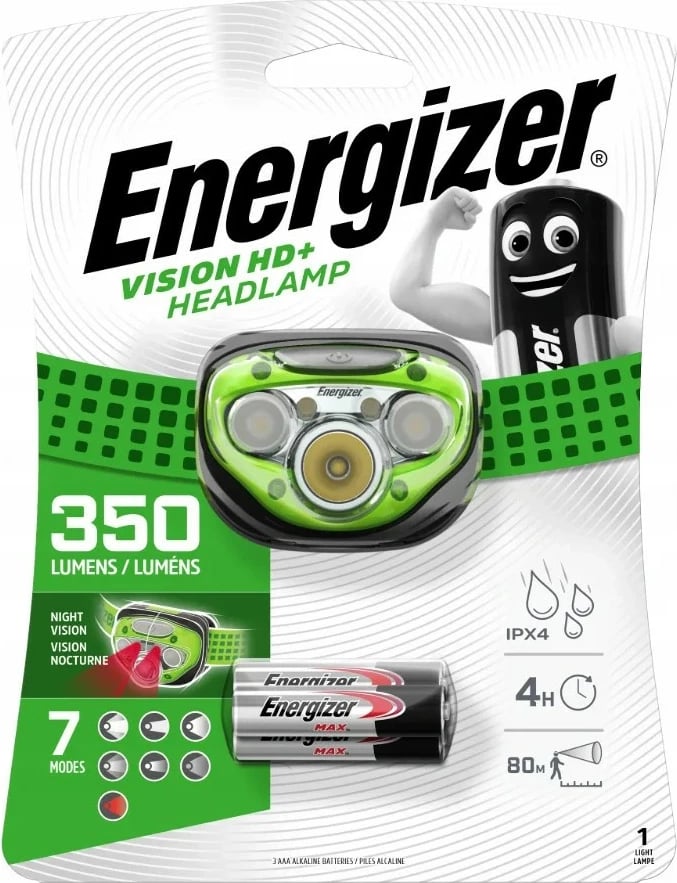 Dritë koke Energizer 631638, 7 LED, 45 lumen, 3xAAA, e zezë/blu