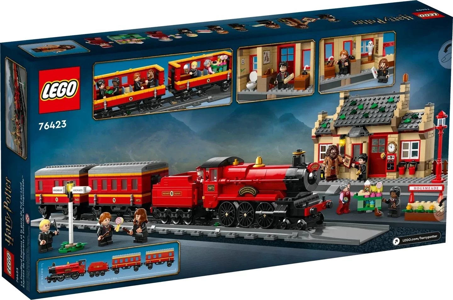 Set LEGO Harry Potter Hogwarts Express dhe Hogsmeade Station 76423, 8 minifigura