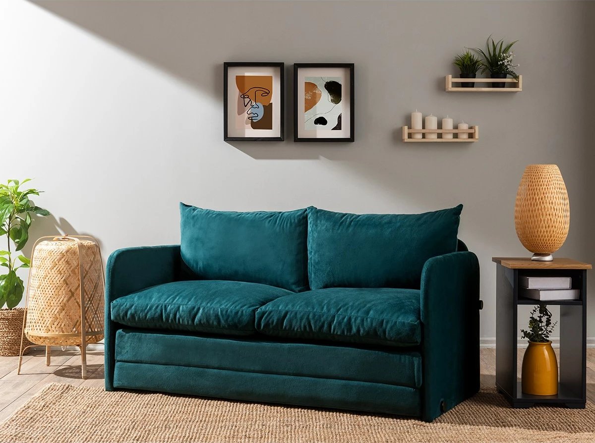 Divan-krevat dy ulës, ngjyrë jeshile petrol, Saga XL, Atelier del Sofa