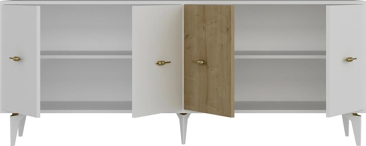 Konsol Skye Decor, e bardhë, lisi sapphire