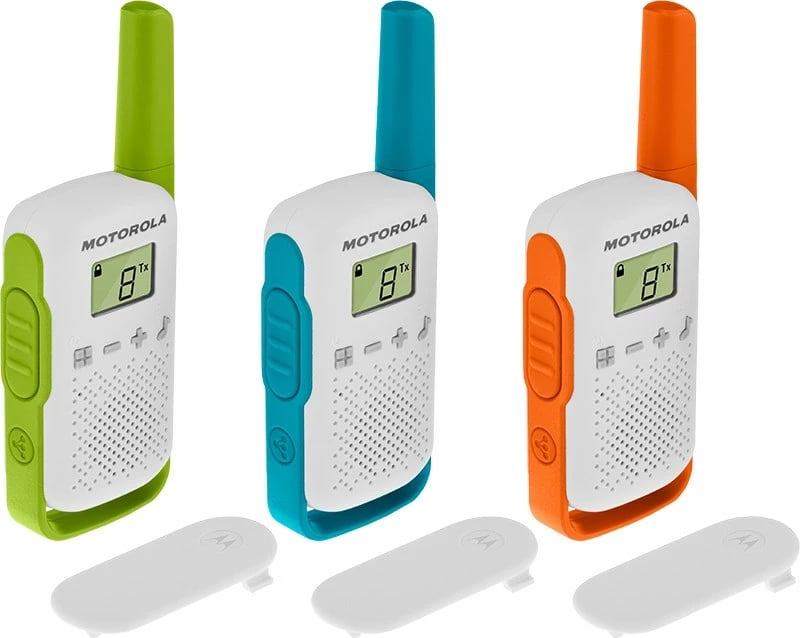 Radiomarrës,Motorola T42 two-way radio,e gjelbër,e kaltër.e portokallt