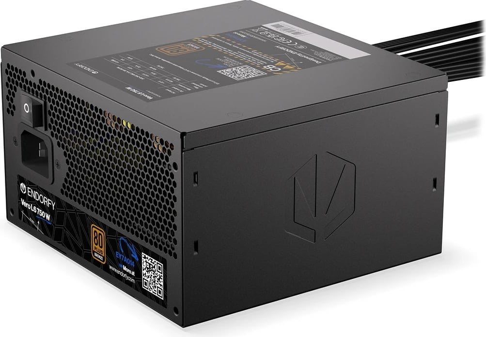 Furnizues energjie ATX, Endorfy Vero L6 EY7A014, 750W 80 Plus Bronze, ATX 3.1, PCIe 5.1 12V-2x6, jo modular, e zezë