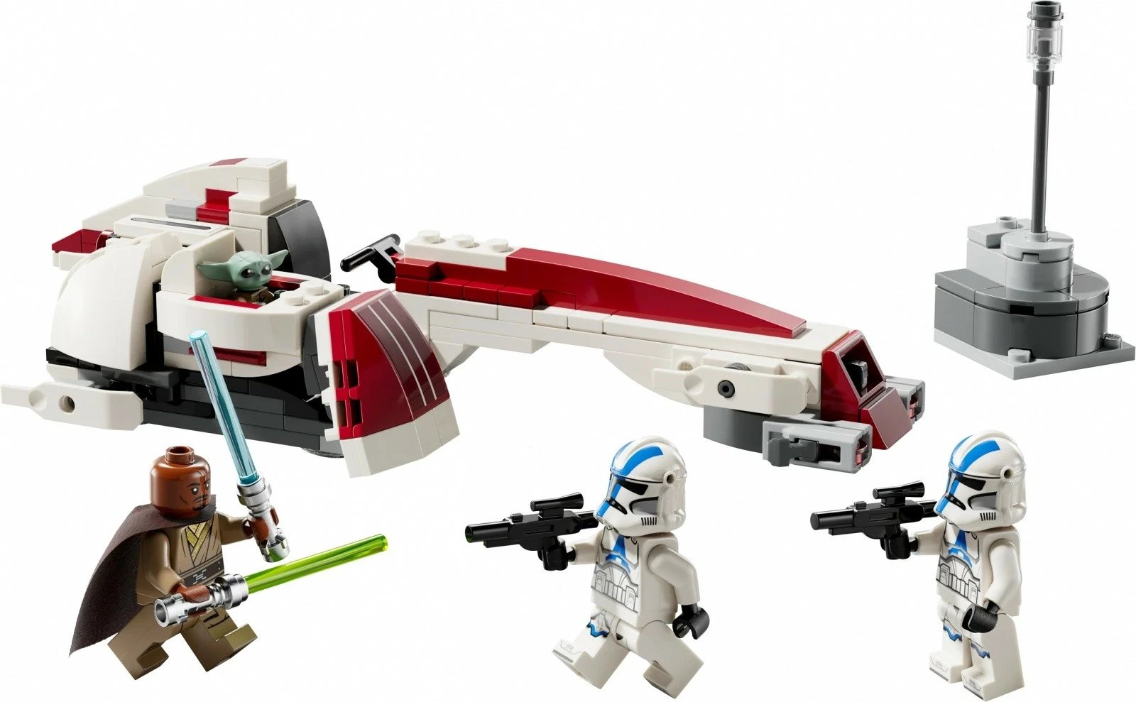 Set LEGO Star Wars 75378 BARC Speeder Escape, 221 pjesë, me figurina Grogu, Kelleran Beq dhe 501st Clone Trooper