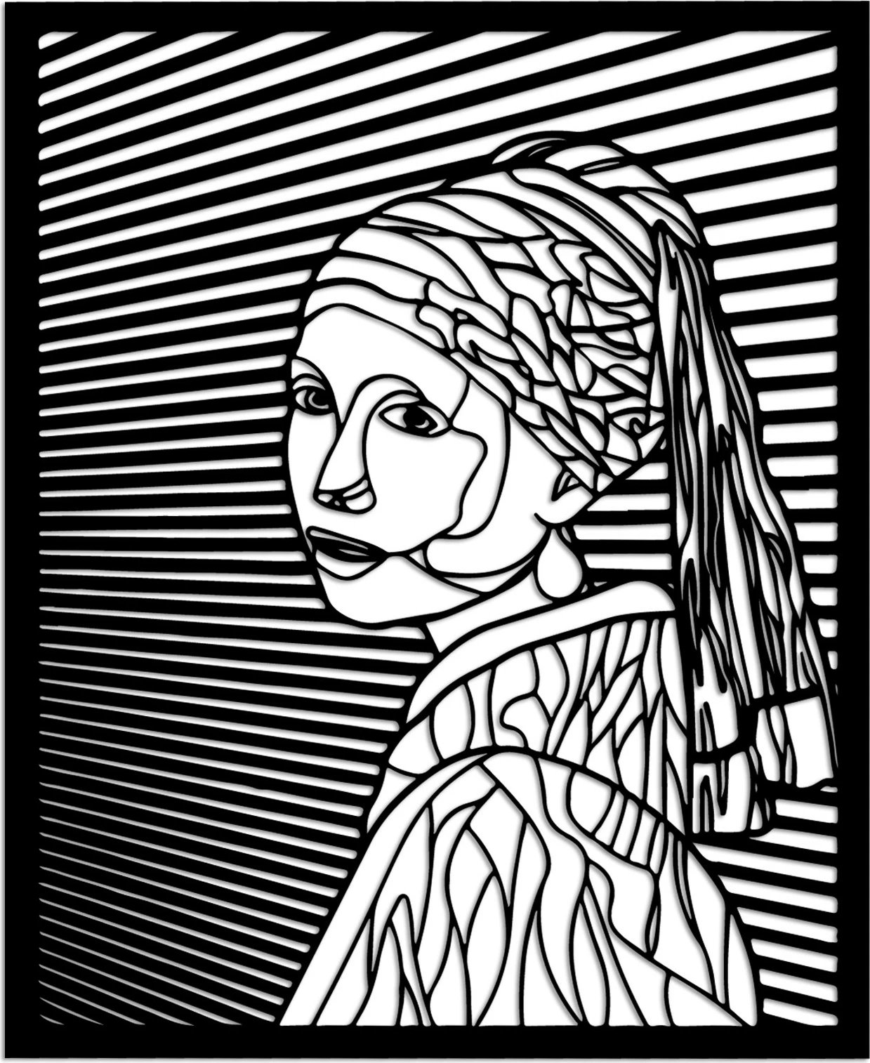 Aksesor dekorativ metalik për mur, Wallity, Vermeer, ngjyrë e zezë, 45.5x56cm