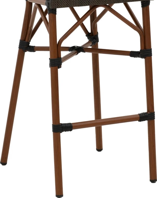 Karrige për bar Dezyan, ngjyrë arre, alumini-gri, 41.5x53.5x116cm