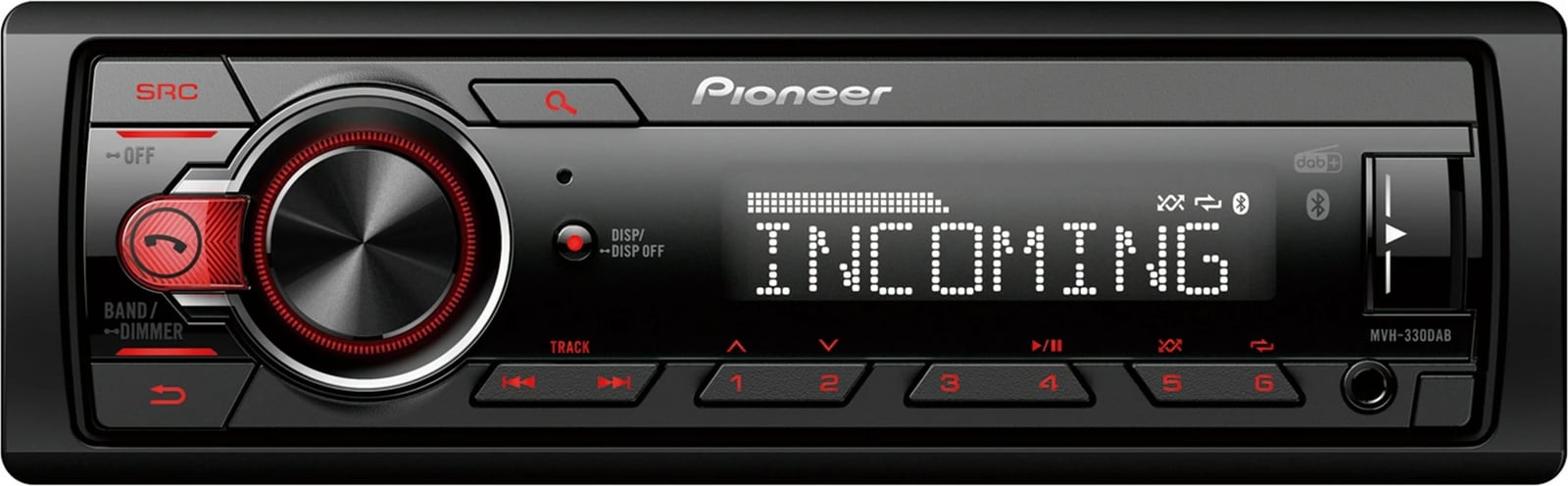 Radio makine Pioneer MVH-330DAB, DAB+, Bluetooth, USB, e zezë