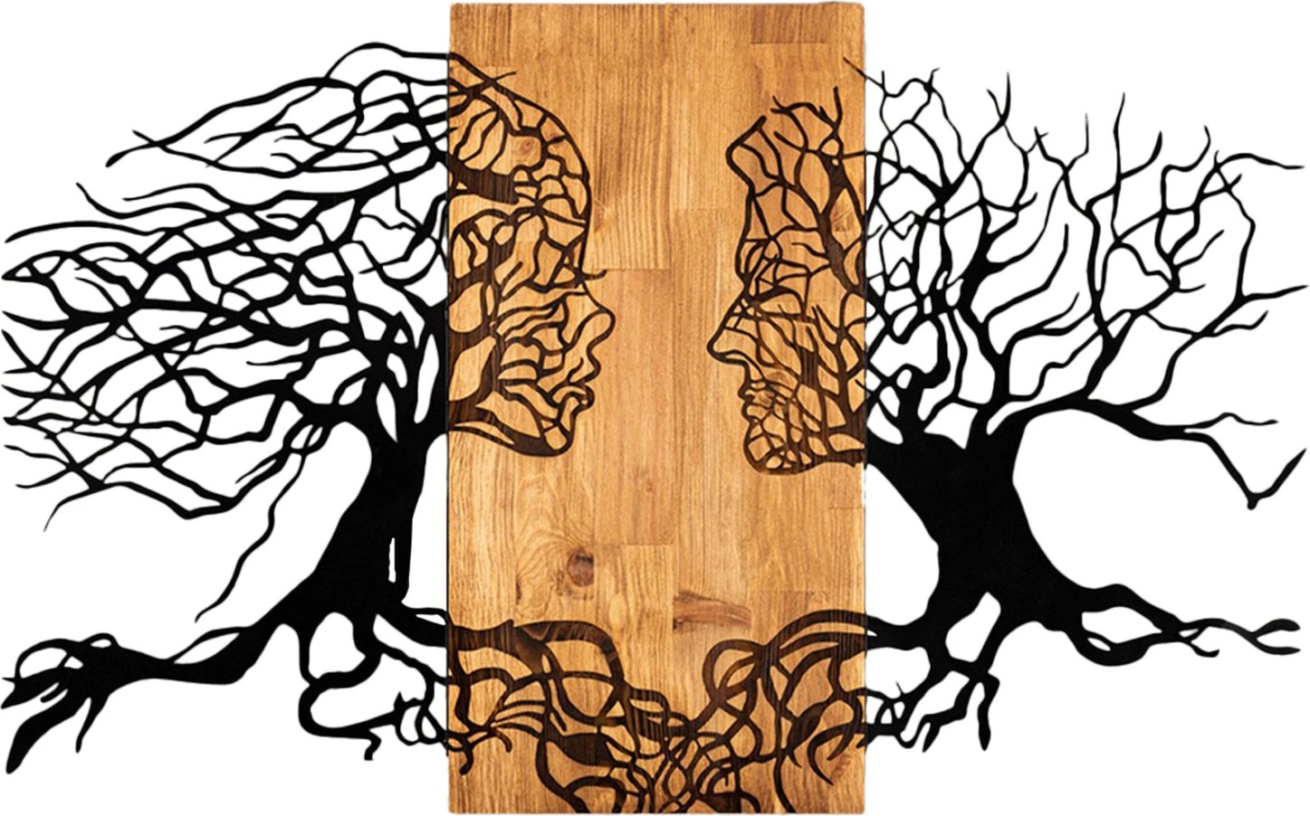 Dekor muri Illusion, metal i zi, dru, 92x3x58cm