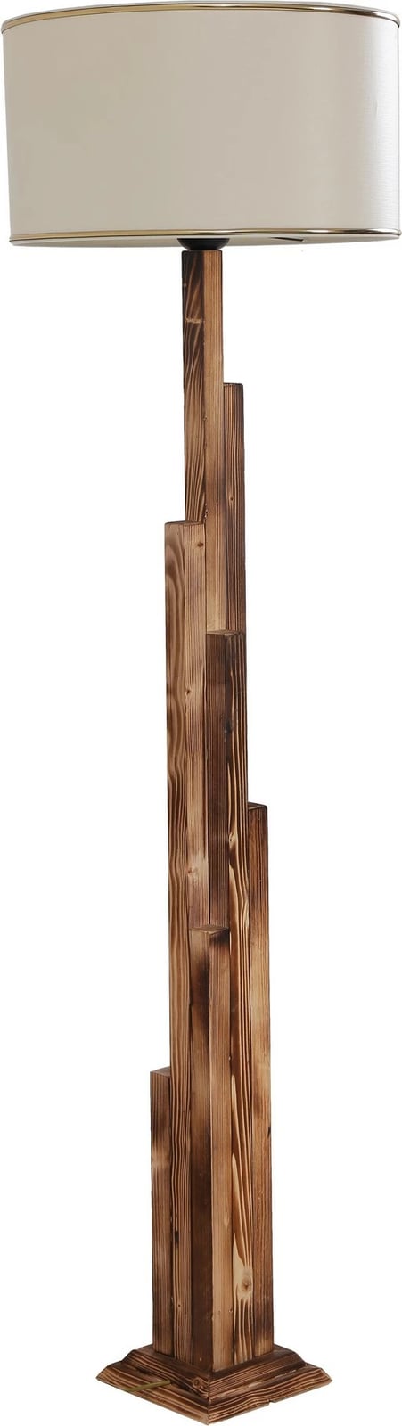 Llambë dyshemeje Opviq, trup druri, kapak stof, ngjyrë bakri, 165cm