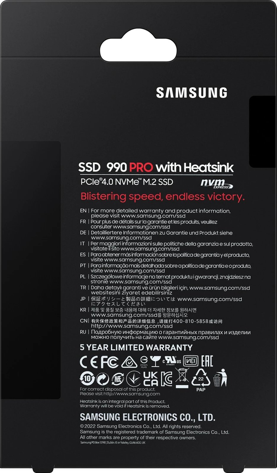 SSD Samsung 990 PRO, 2 TB, M.2, 7450 MB/s