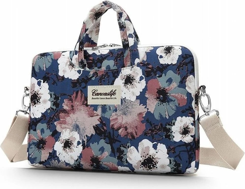Çantë laptopi Canvaslife Briefcase 15-16", blu e bardhë