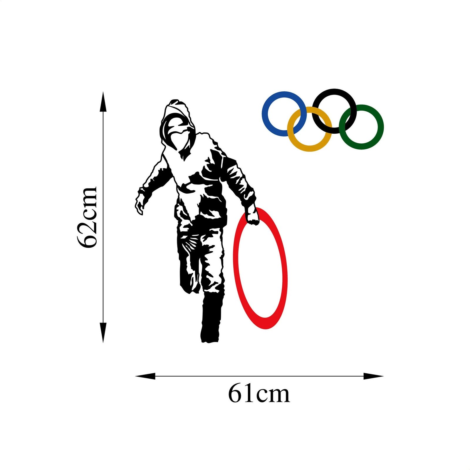 Aksesor dekorativ metalik për mur Wallity, Banksy - 7, shumëngjyrësh, 62x61cm