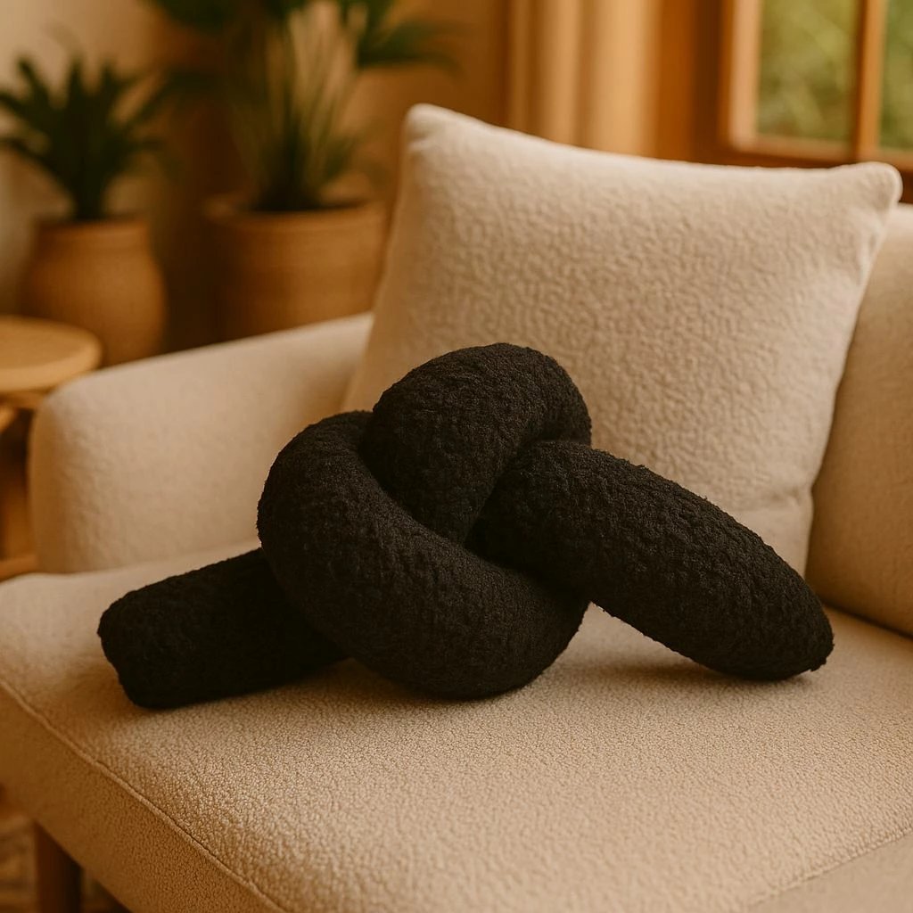 Jastëk dekorativ nyje, i zi, Evila Originals