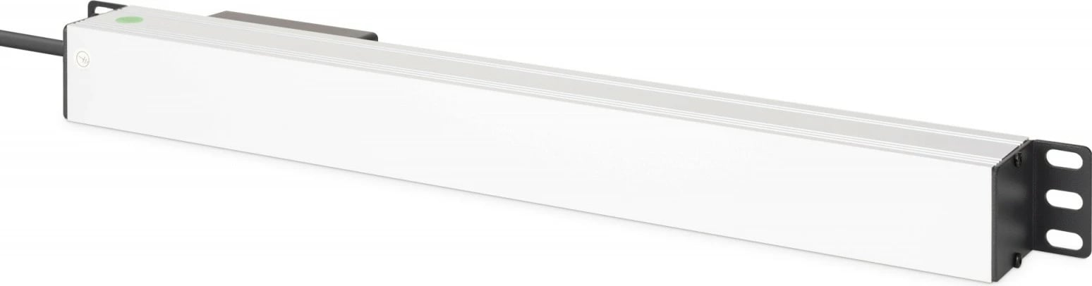 Shirit rryme PDU rack 19", Digitus DN-95439, 7 Schuko, ndërprerës tip C 16A, kabllo 1.8 m CEE 7/7, 4000 W, alumin, zi/argjend