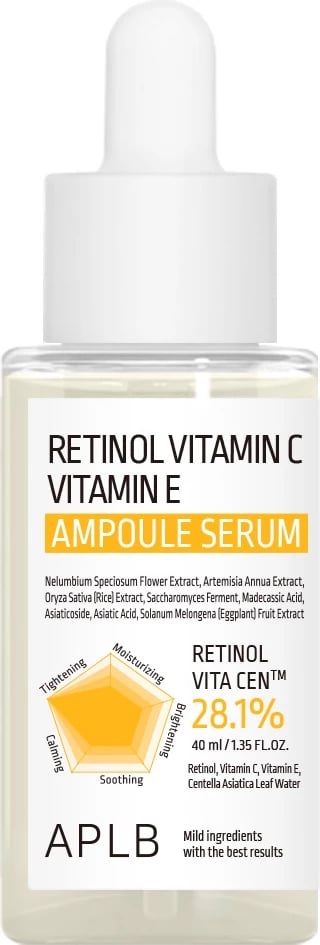 Serum për fytyrë për femra APLB Retinol Vitamin C Vitamin E Ampoule Serum 40ml