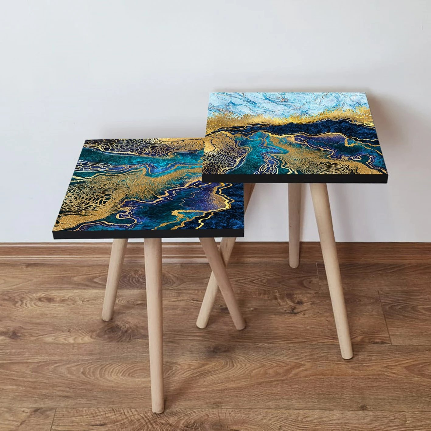 Set tavolinash të mbivendosura, shumëngjyrëshe, Skye Decor, 2 copë, 2Shp418