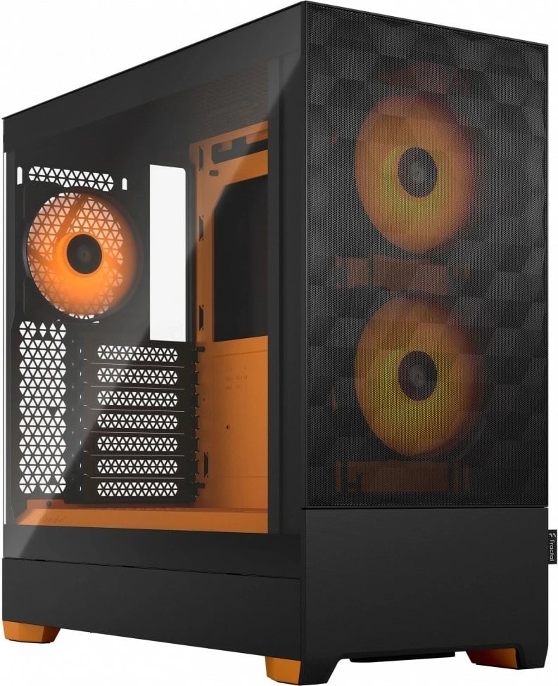 Kasë Fractal Design Pop Air TG Clear Tint RGB, Midi Tower, ATX, Micro ATX, Mini ITX, e zezë/portokalli