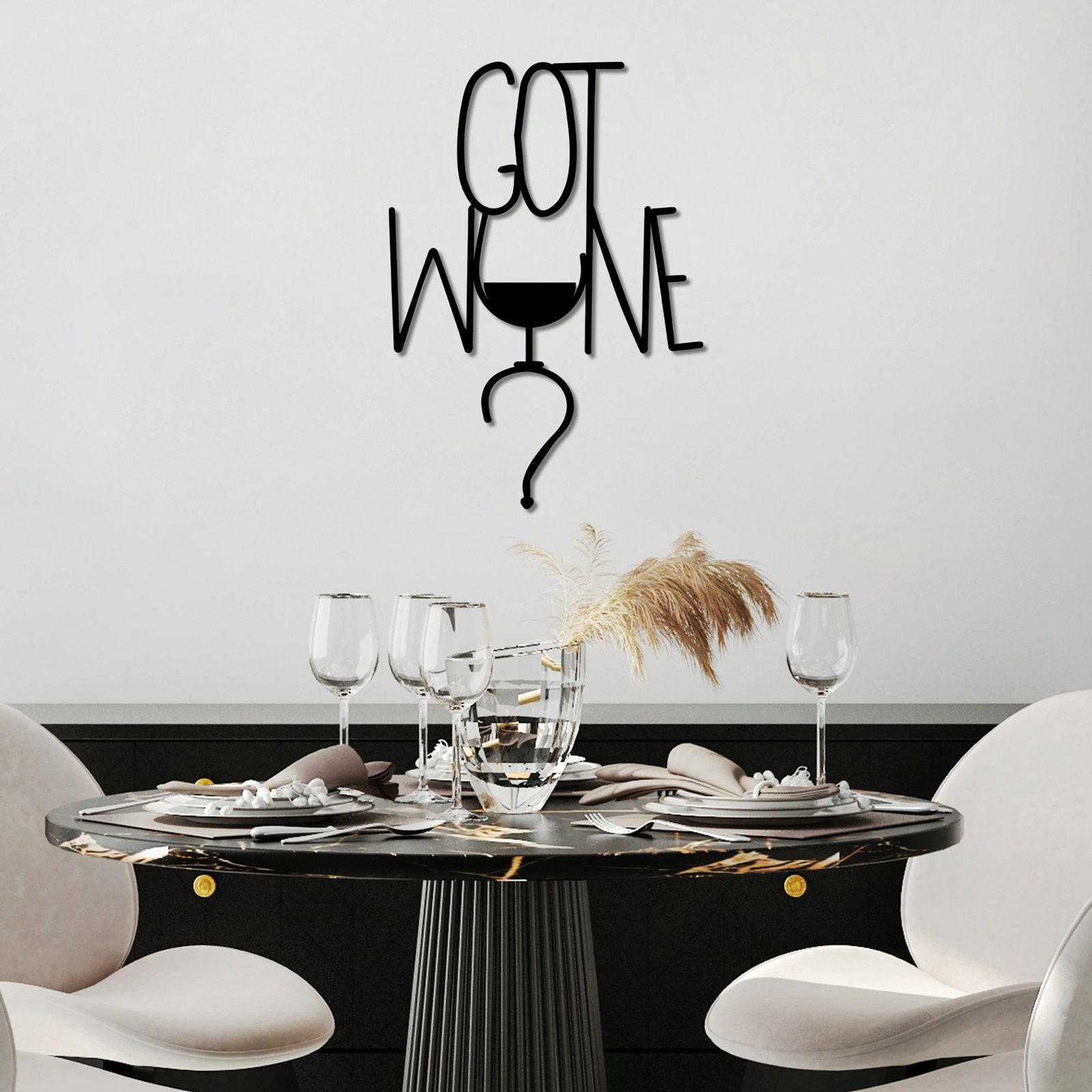 Aksesor dekorativ metalik për mur, Wallity, Got Wine