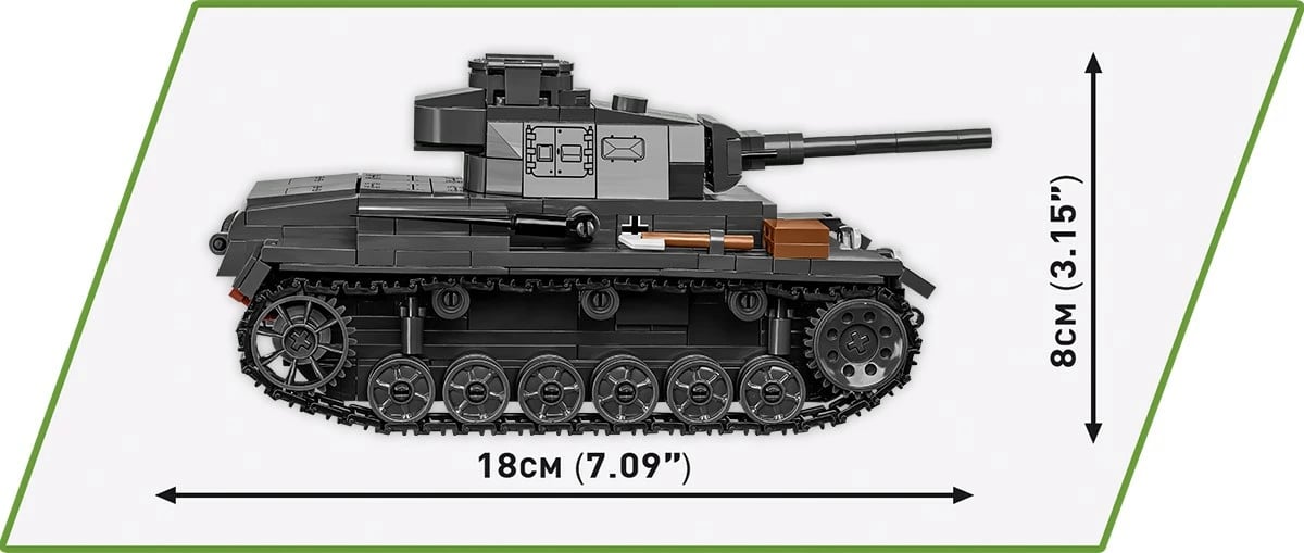 Set ndërtimi Cobi Klocki Panzer III Ausf. J, 590 pjesë, me figurë ushtari, plastikë