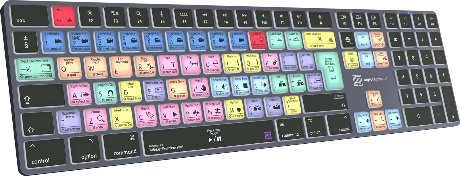 Tastierë LogicKeyboard LKB-PPROCC-TM-UK, full-size, Bluetooth, QWERTY, gri titanium