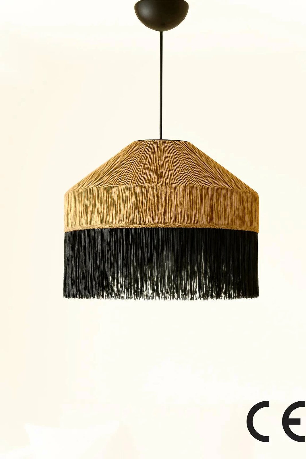 Llambë tavani Opviq, Fiora, makrame, bezhë dhe e zezë