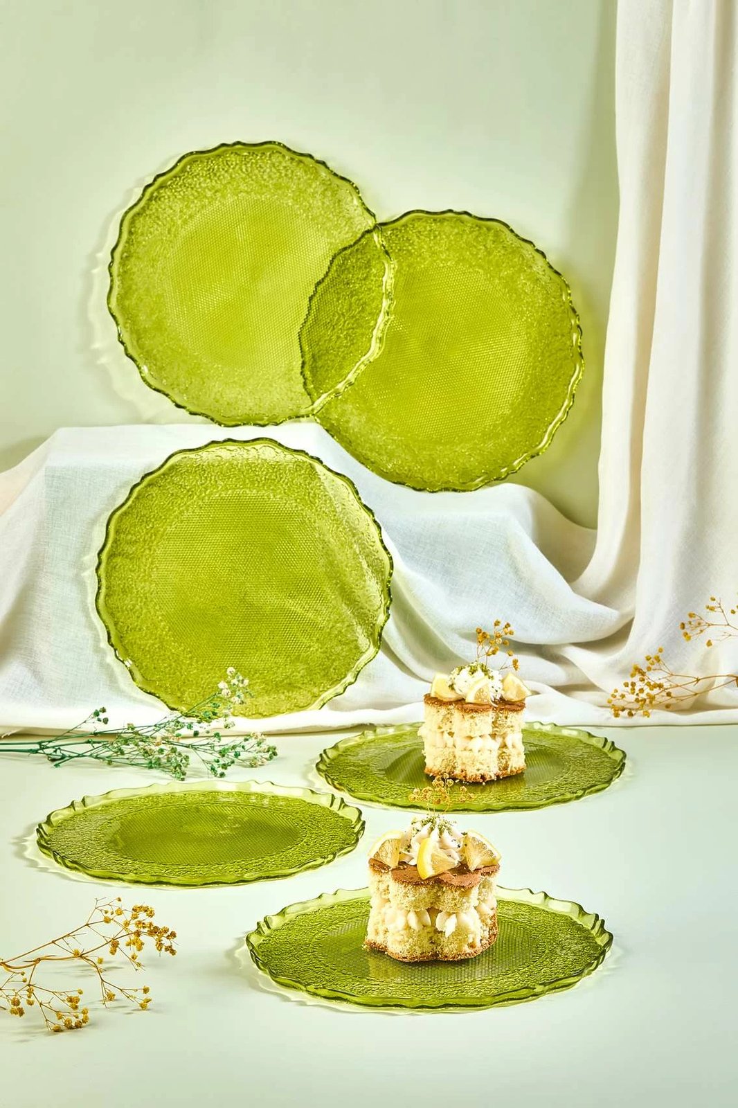 Set pjatash për ëmbëlsira (6 copë), Hermia Concept, Goblen6, ngjyrë e verdhë