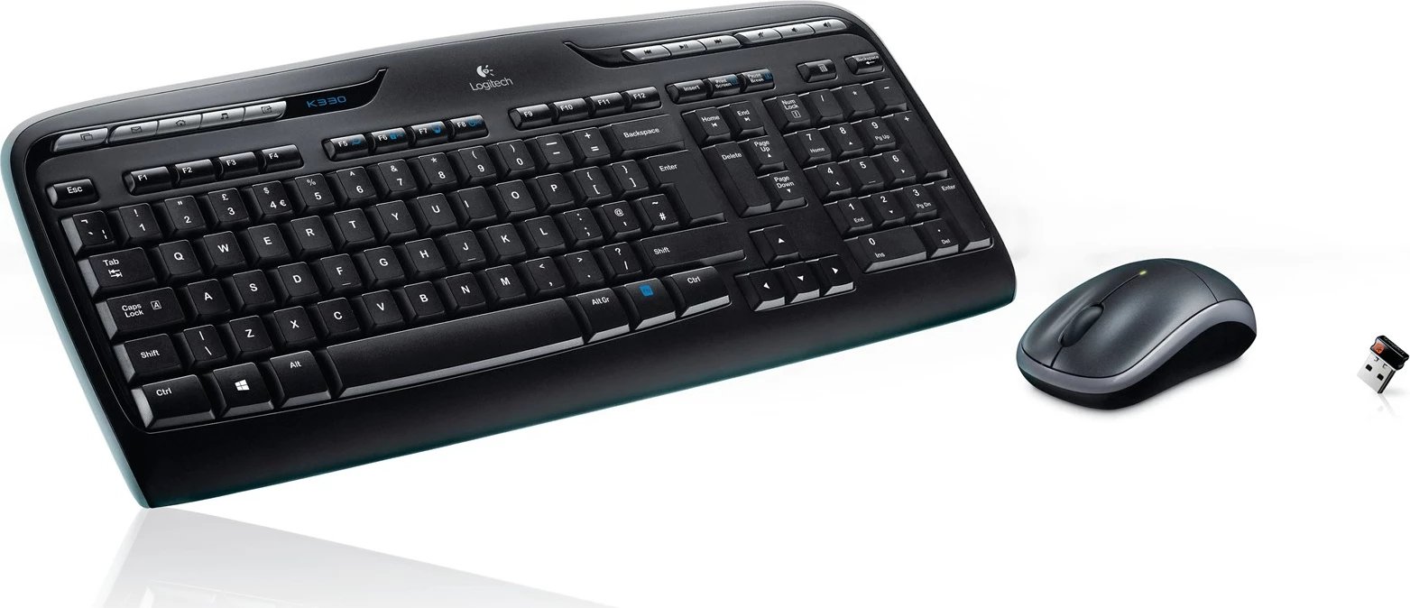 Set tastierë & maus Logitech MK330, wireless, i zi