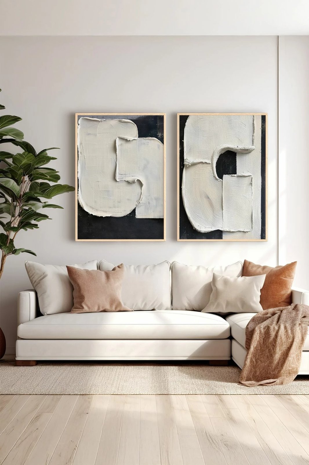 Pikturë dekorative me kornizë (2 copë), Wallity, Ersy2Lımodel12-Ahsap