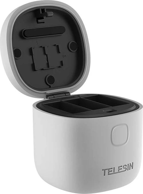 Karikues i papërshkueshëm nga uji 3-slote Telesin Allin box për GoPro Hero 9/Hero 10 me 2 bateri, Gri Karikues i papërshkueshëm nga uji 3-slote Telesin Allin box për GoPro Hero 9/Hero 10 me 2 bateri, Gri
