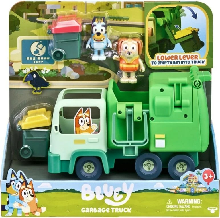 Set kamion plehrash, Bluey, BLU17170, me 2 figurina, plastikë, 3+, e gjelbër
