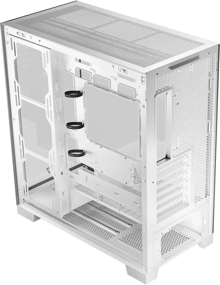 Kasë MODECOM Volcano Space MIDI, ATX, ITX, Micro ATX, ARGB, xham i temperuar, e bardhë