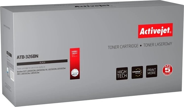 Toner Activejet ATB-326BN për printerin Brother; Zëvendësimi i Brother TN-326BK; Suprem; 4000 faqe; e zezë