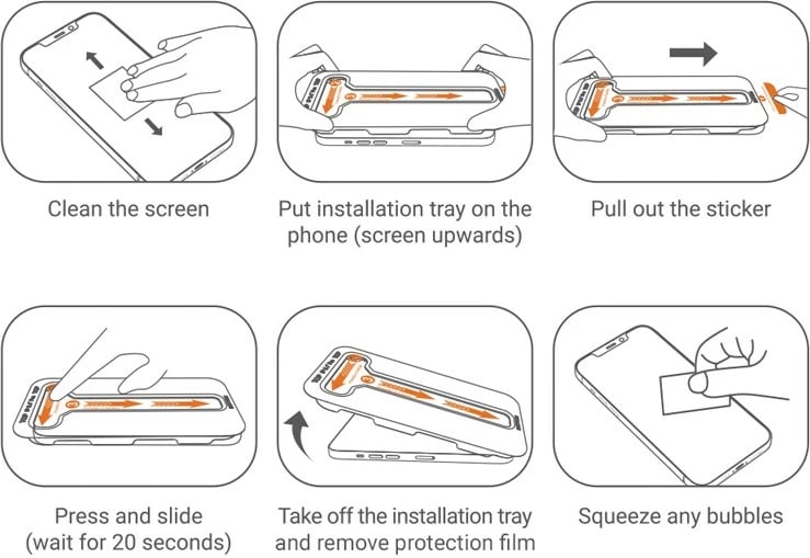 Xham i temperuar CRONG EasyShield për iPhone 16 Pro, 2 copë, kornizë e zezë