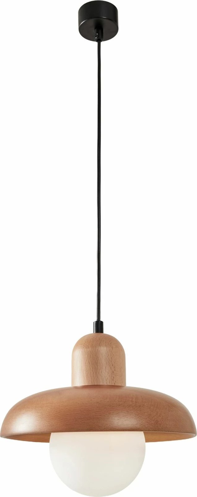 Llambë tavani Opviq, metal dhe dru, ngjyrë lisi, e zezë, e bardhë