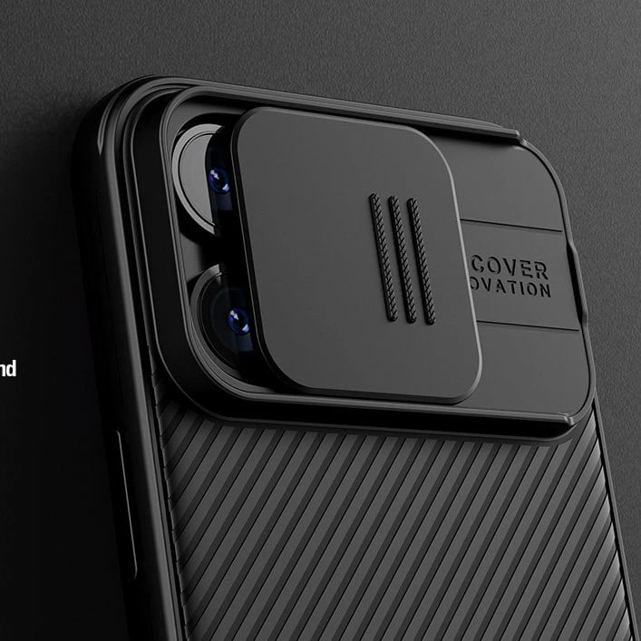 Mbështjellës Nillkin CamShield Pro Magnetic për iPhone 15 Plus, me kapak kamere, i zi