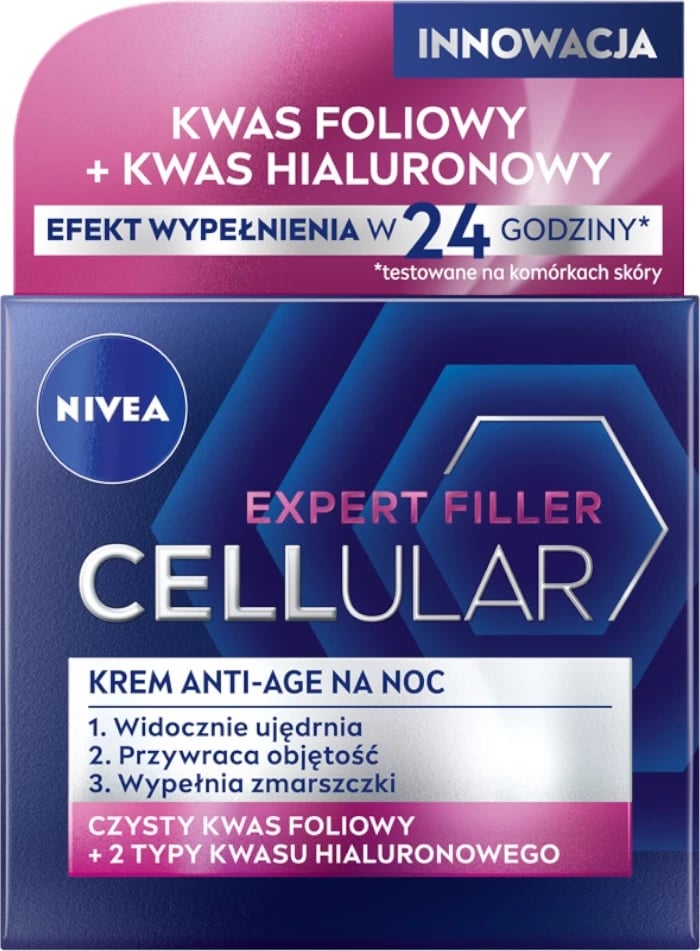 Krem nate anti-age për fytyrë Nivea Cellular Expert Filler për femra, 50ml Krem nate anti-age për fytyrë Nivea Cellular Expert Filler për femra, 50ml