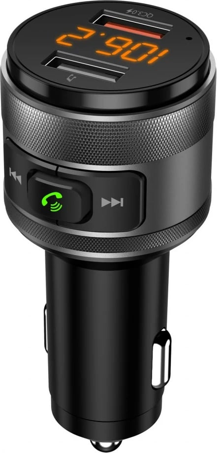 Transmetues FM për veturë ART MP3TR FM-57, Bluetooth, USB QC3.0, Ekran LED, i zi