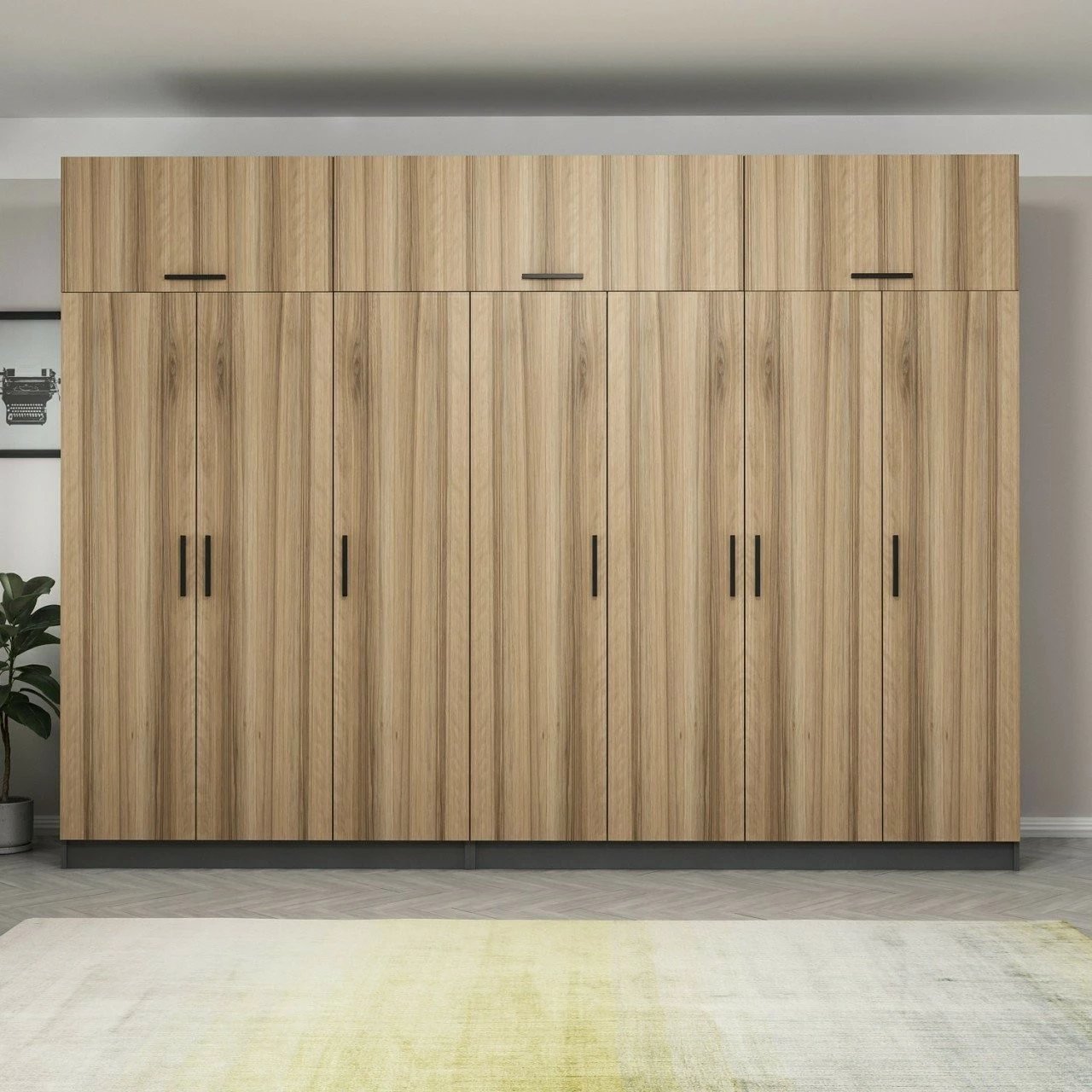 Dollap Skye Decor, ngjyrë arre dhe antracit, 315x235x52cm