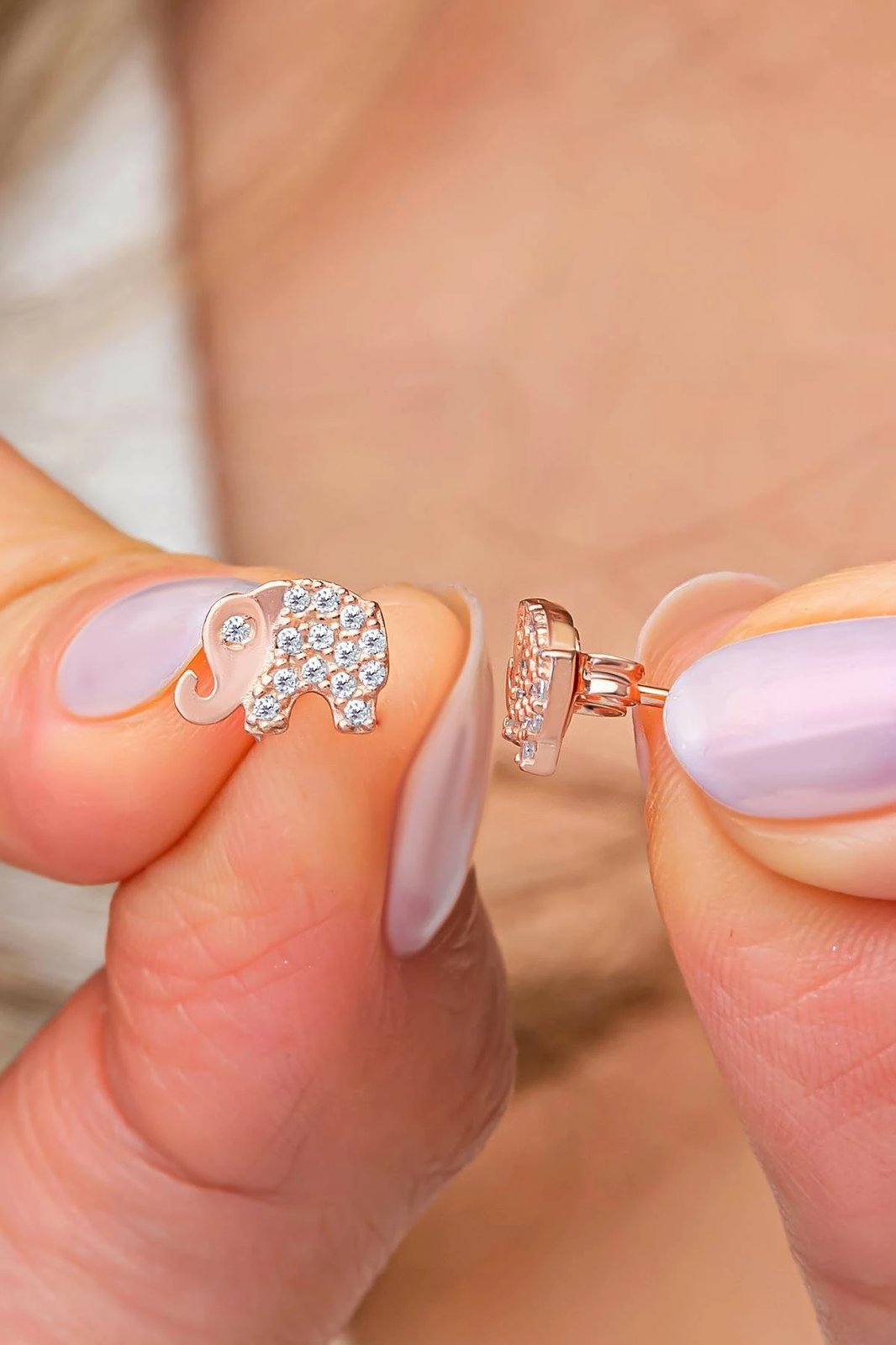 Vathë argjendi në formë elefanti, ngjyrë rozë, Jumeon, NRZ999633