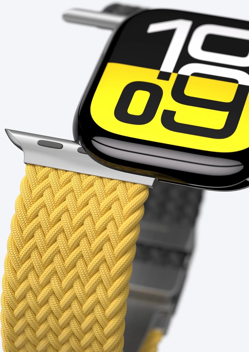 Set rripash AmazingThing Blend Band për Apple Watch 45/46/49mm, verdhë-e zezë/zezë