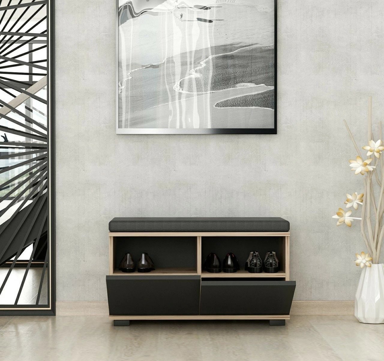 Dollap për këpucë Hanah Home Drago, ngjyrë arre dhe e zezë