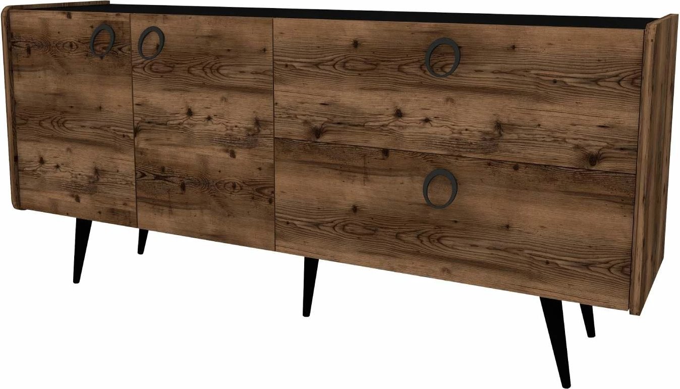 Konsolë Hanah Home, Line, ngjyrë arre dhe e zezë