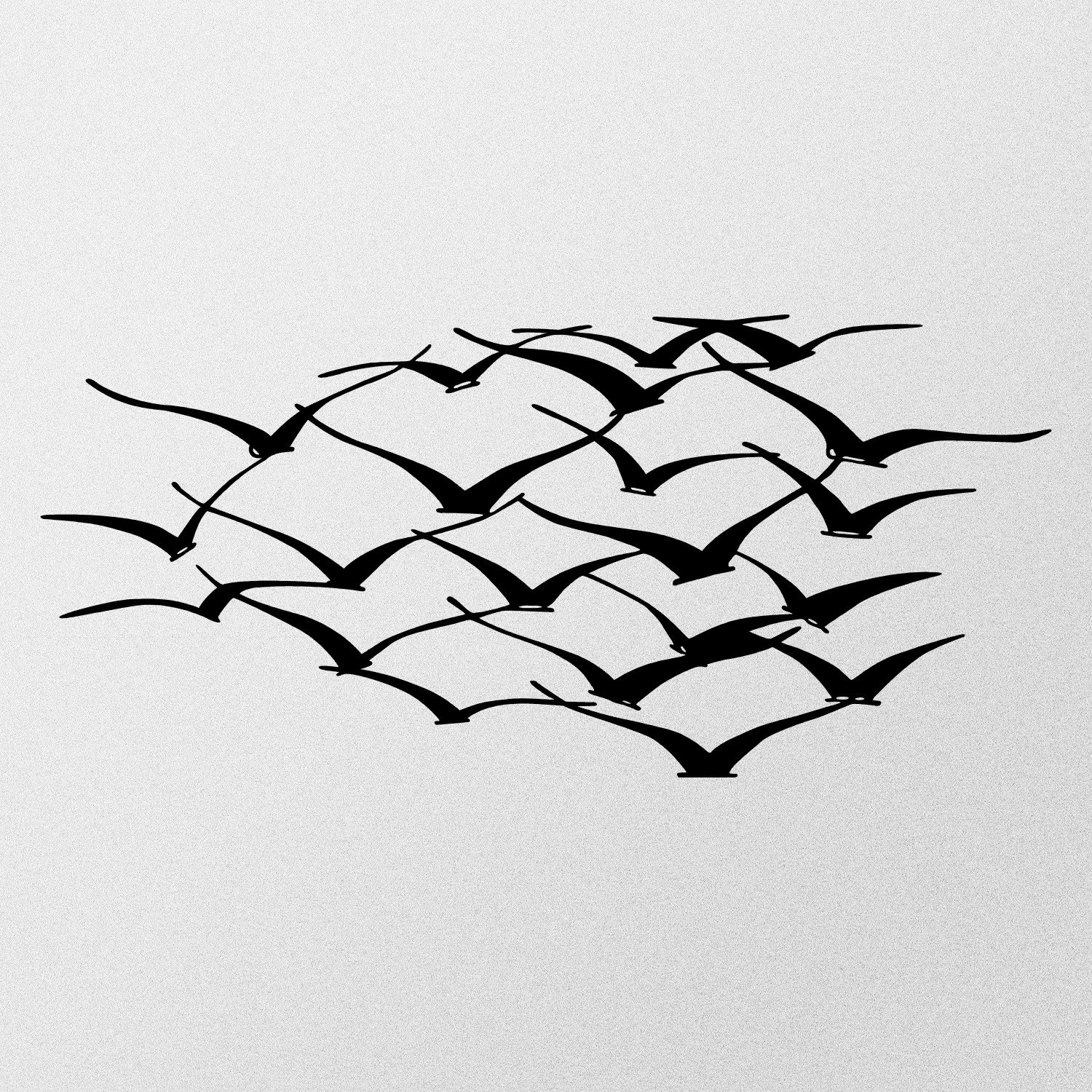 Aksesor dekorativ metalik për mur, tufë zogjsh, Wallity, ngjyrë e zezë