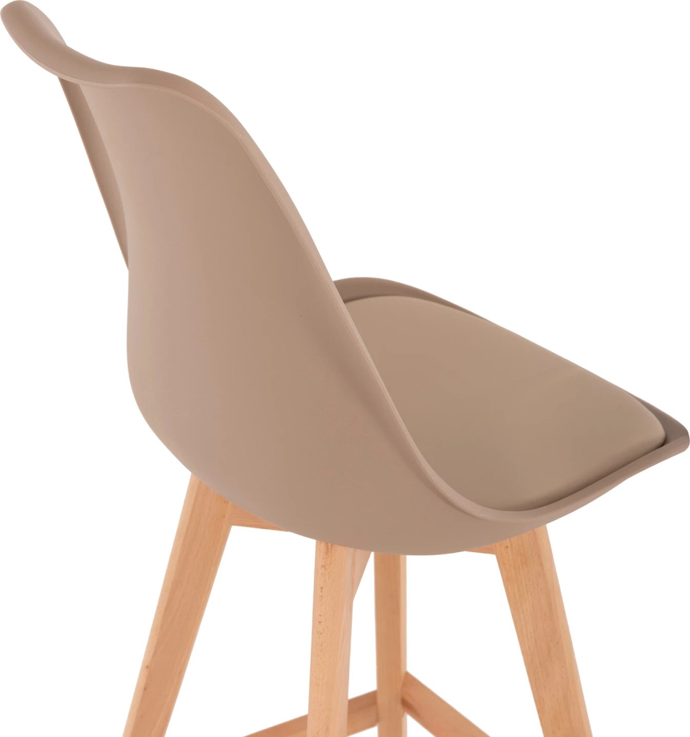 Karrige për bar VEGAS FH8000.55, lartësi mesatare, polipropilenë ngjyrë kapuçino, dru ahu natyral, 47x58x103H cm., set prej 4 copë